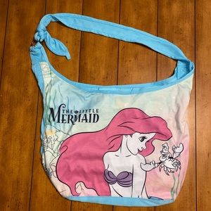 Disney The Little Mermaid Ariel blue shoulder tote bag w/ adjustable tie strap